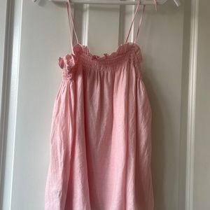 MANGO Pink Tie - Strap Linen Tank in Size Small NWT